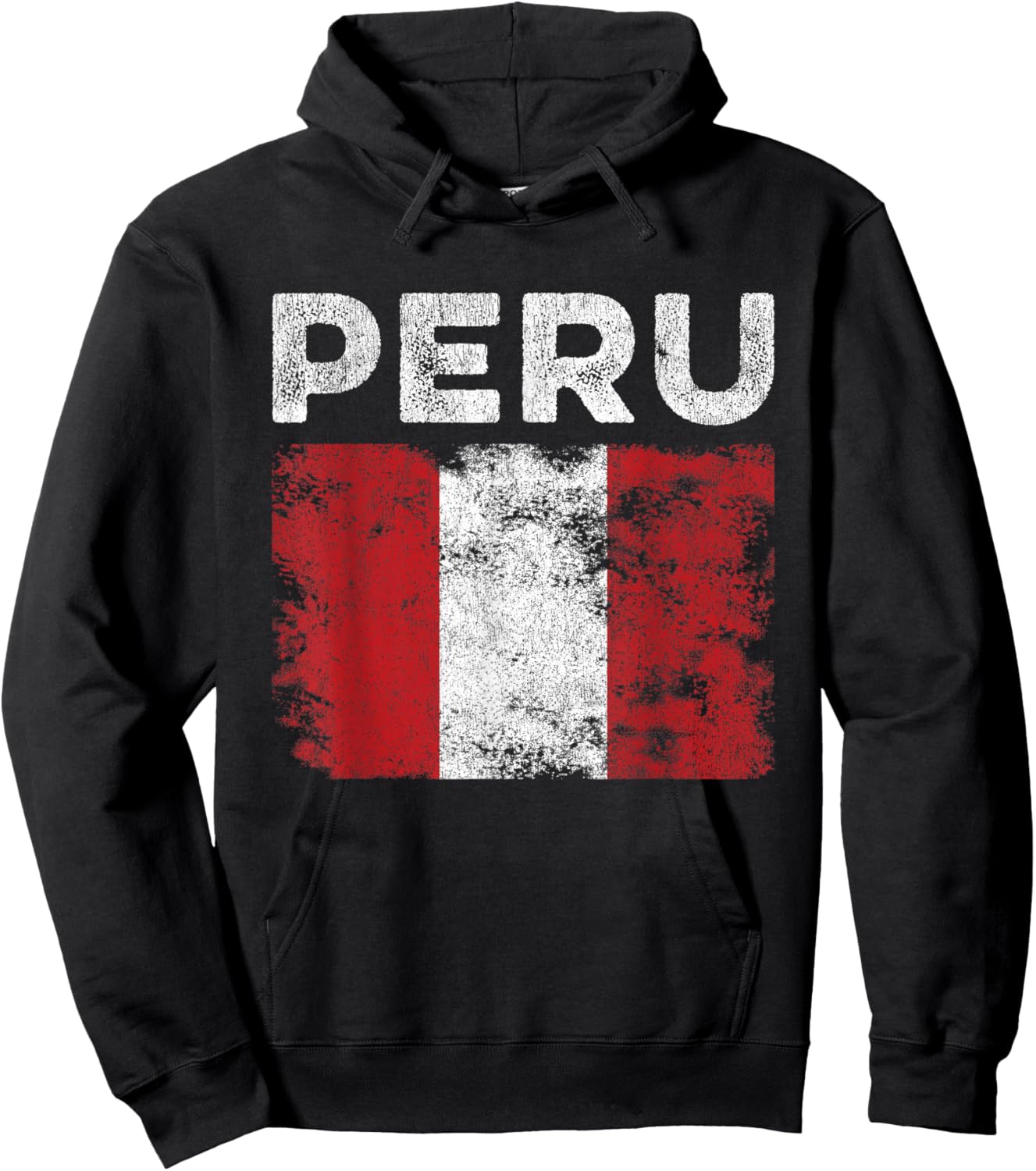 Peru Flag Distressed - Men Women Kids - Peruvian Flag Hoodie - Hoodie | Black