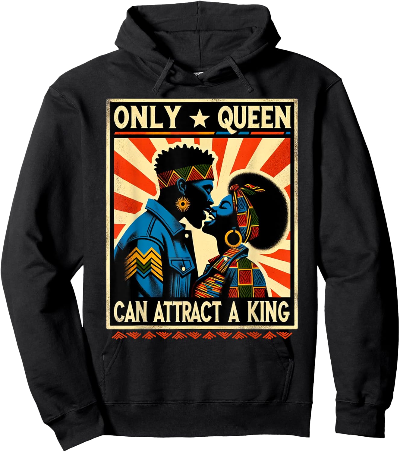 King & Queen Black Love African American Couples Marriage Hoodie - Hoodie | Black