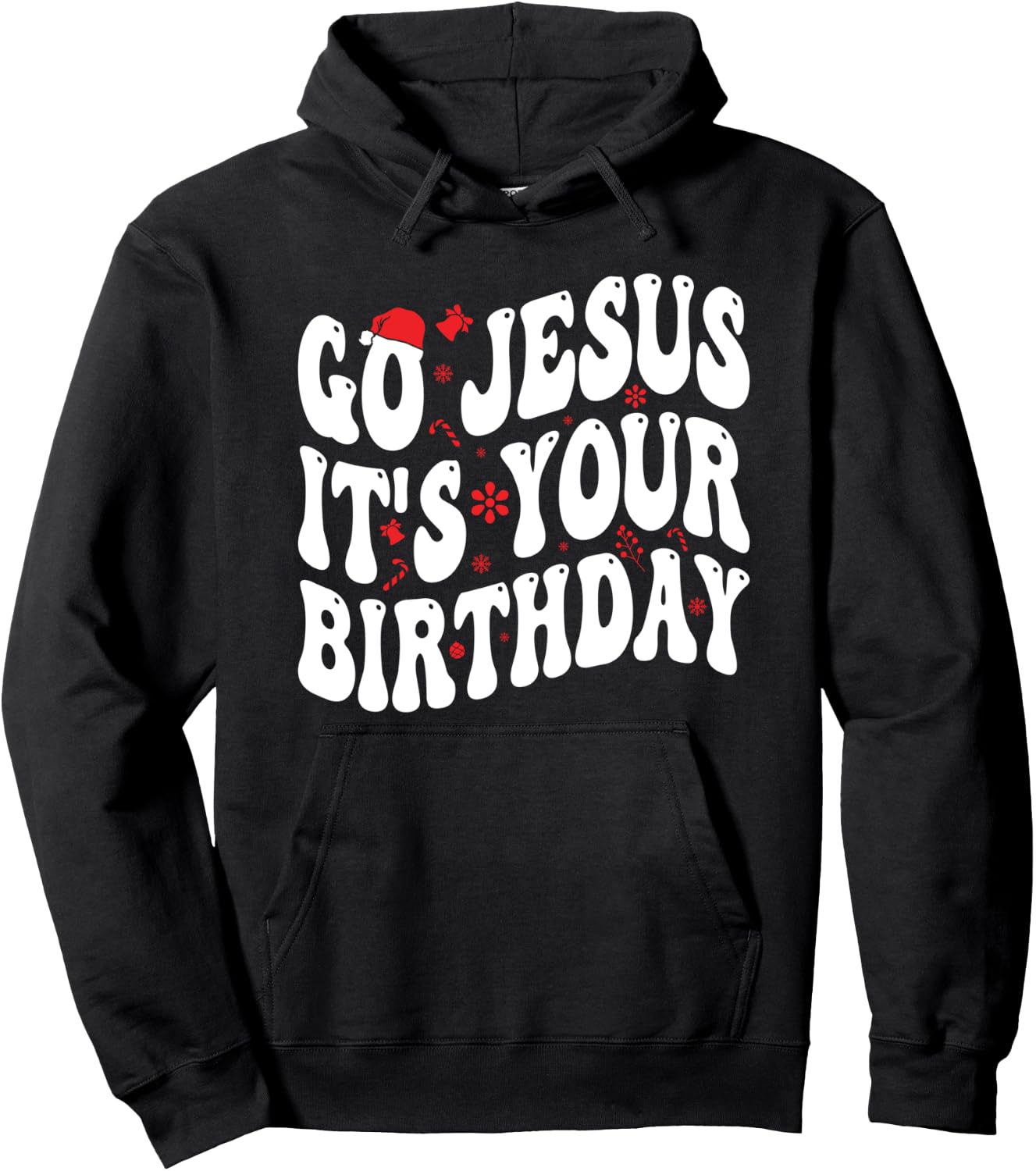 Go Jesus Its Your Birthday Christmas Retro Groovy Hoodie - Hoodie | Black