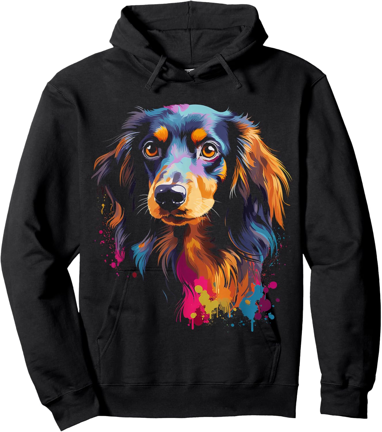 Long hair dachshund Dachshund puppy dog Hoodie - Hoodie | Black