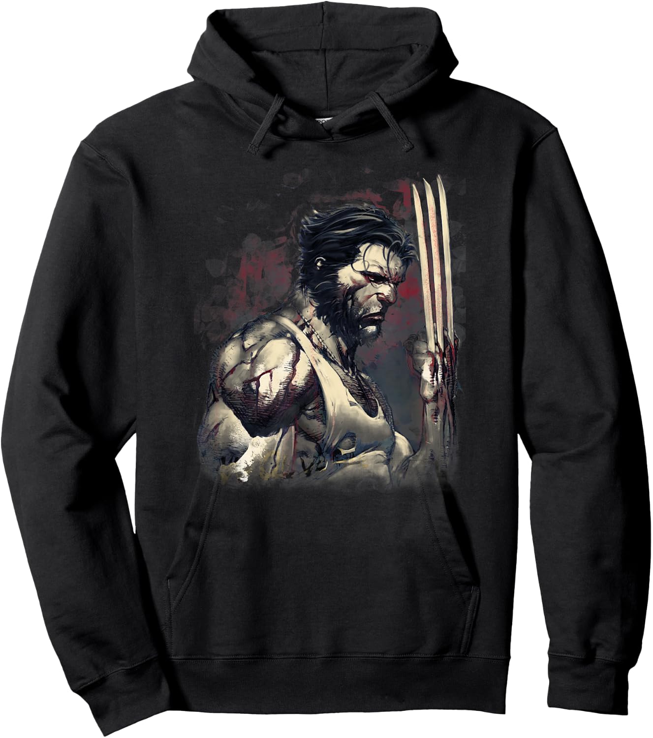 Marvel Wolverine Classic Blood & Steel Logan Profile Hoodie - Hoodie | Black