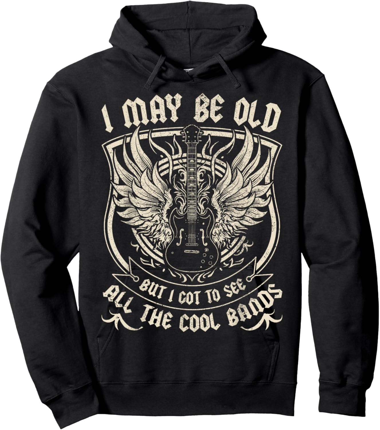 I May Be Old But I Got To See All The Cool Band Rock Concert Hoodie - Hoodie | Black