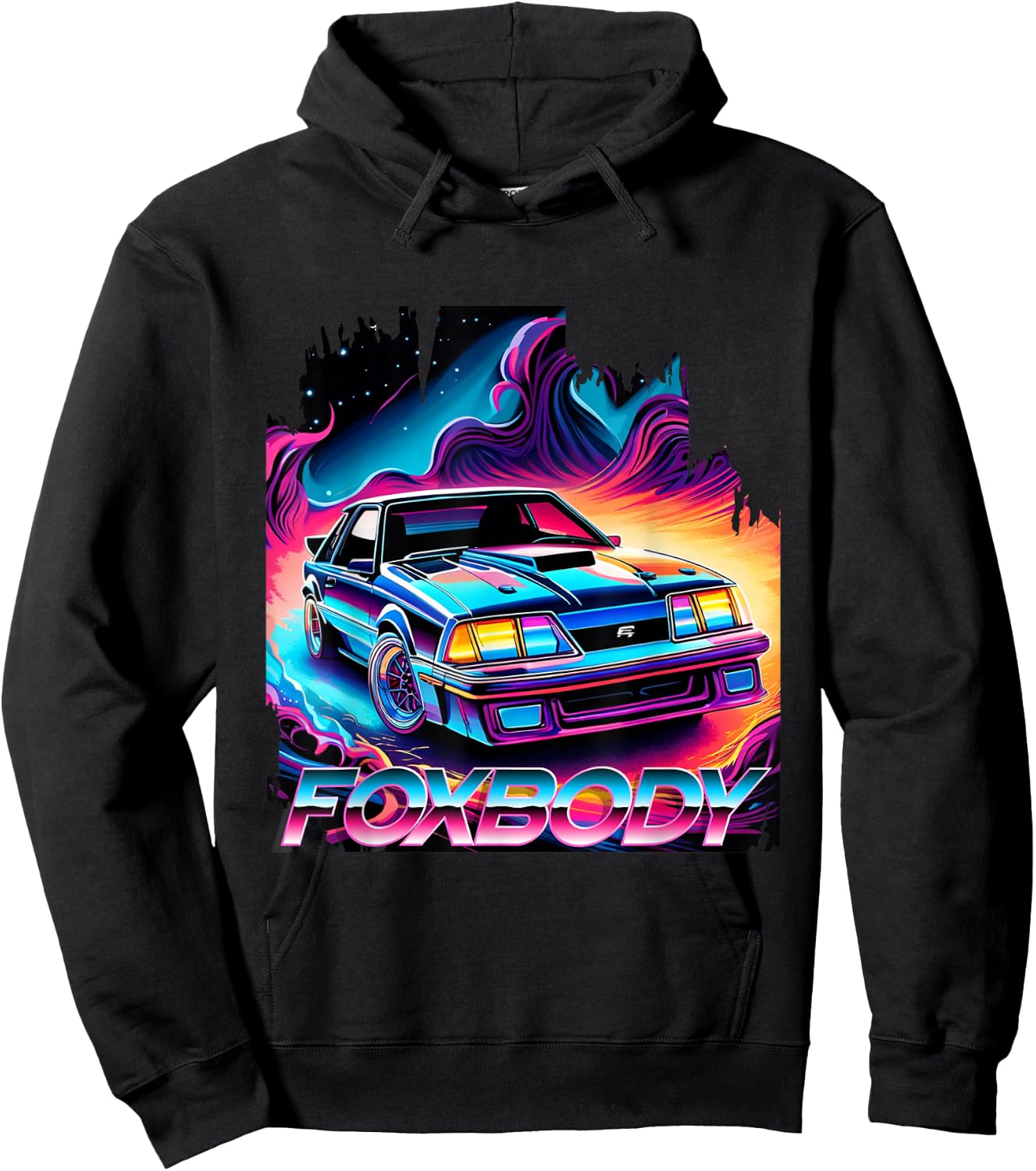 Foxbody 5.0 American Muscle Stang Car Hoodie - Hoodie | Black