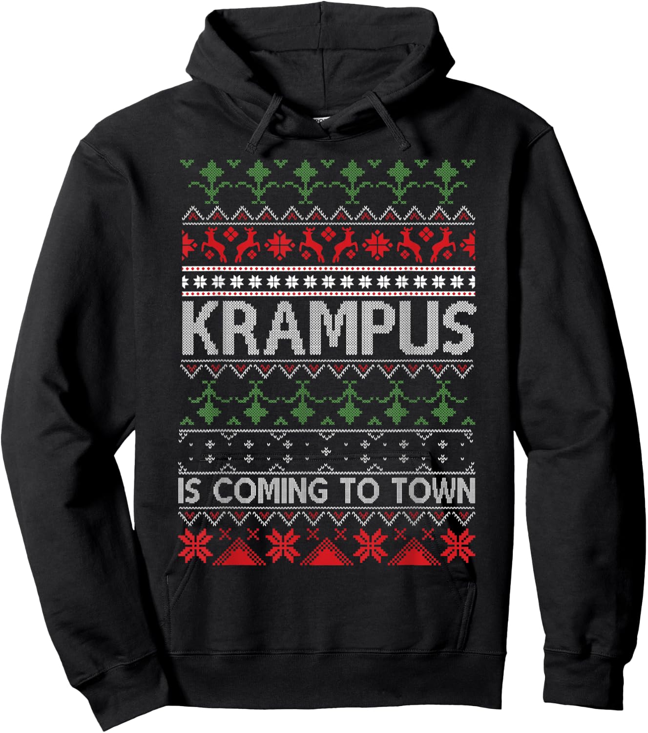 Merry Krampus Christmas Krampus Is Coming To Town Hoodie - Hoodie | Black