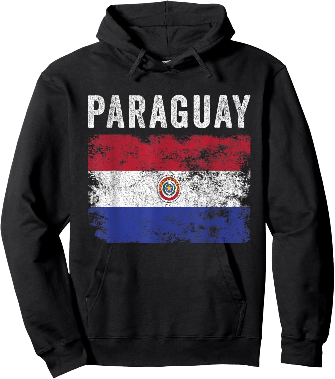 Paraguay Flag Distressed - Men Women Kids - Paraguayan Flag Hoodie - Hoodie | Black