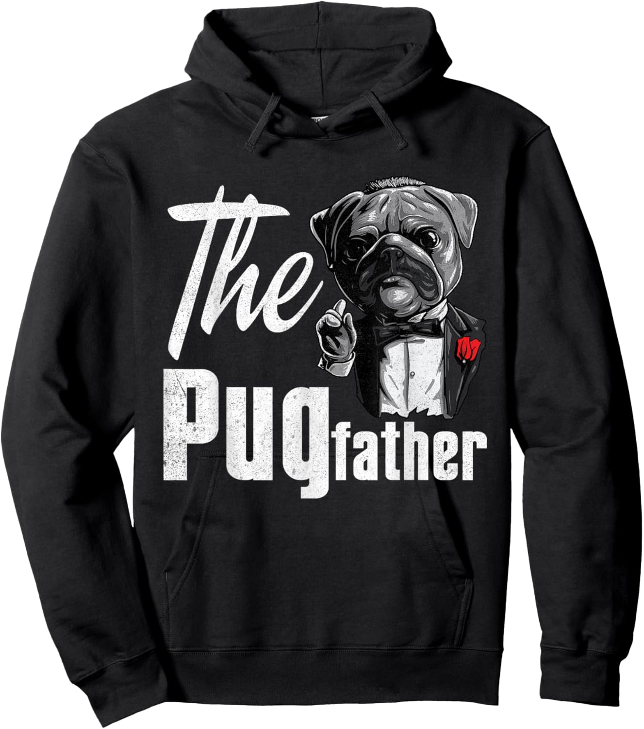 Funny Pug Owner The Pugfather Pug Father Pug Lover Men Women Hoodie - Hoodie | Black