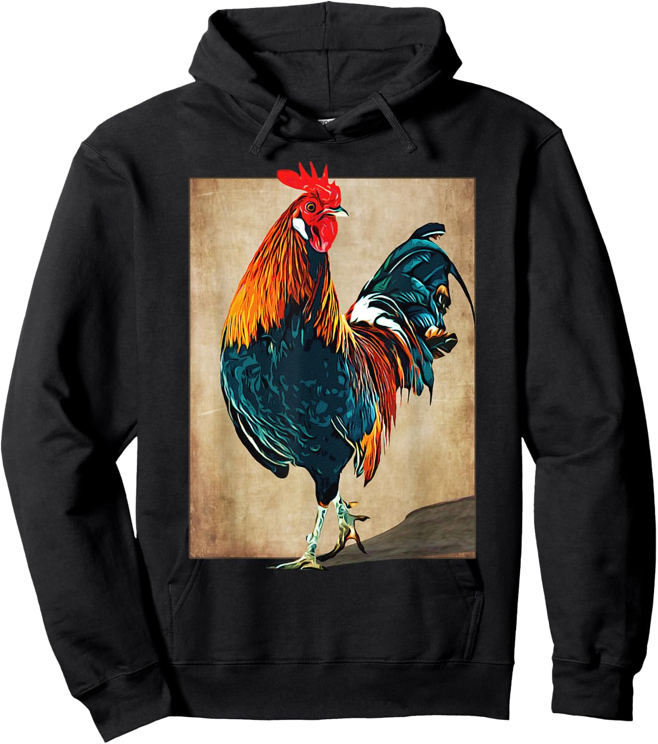 Rooster Male Chickens Awesome Cock Vintage Hoodie - Hoodie | Black