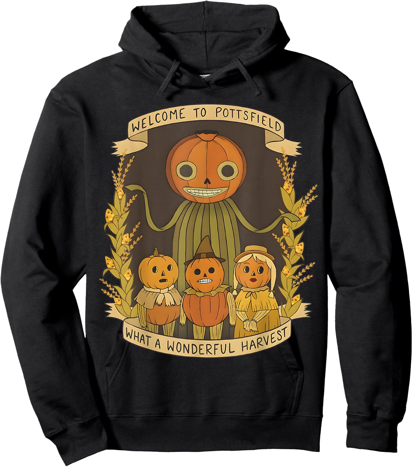 Spooky Pottsfield Harvest Festival Pumpkin Vibes Halloween Hoodie - Hoodie | Black