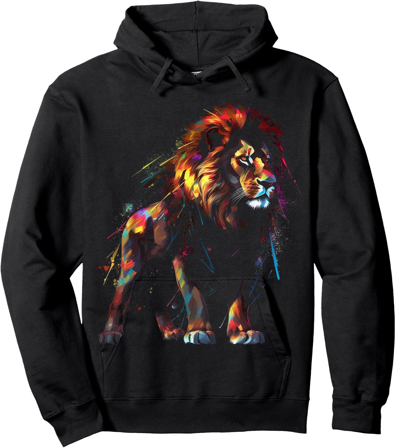 Lion art colourful animal lovers motif zoo lion Hoodie - Hoodie | Black