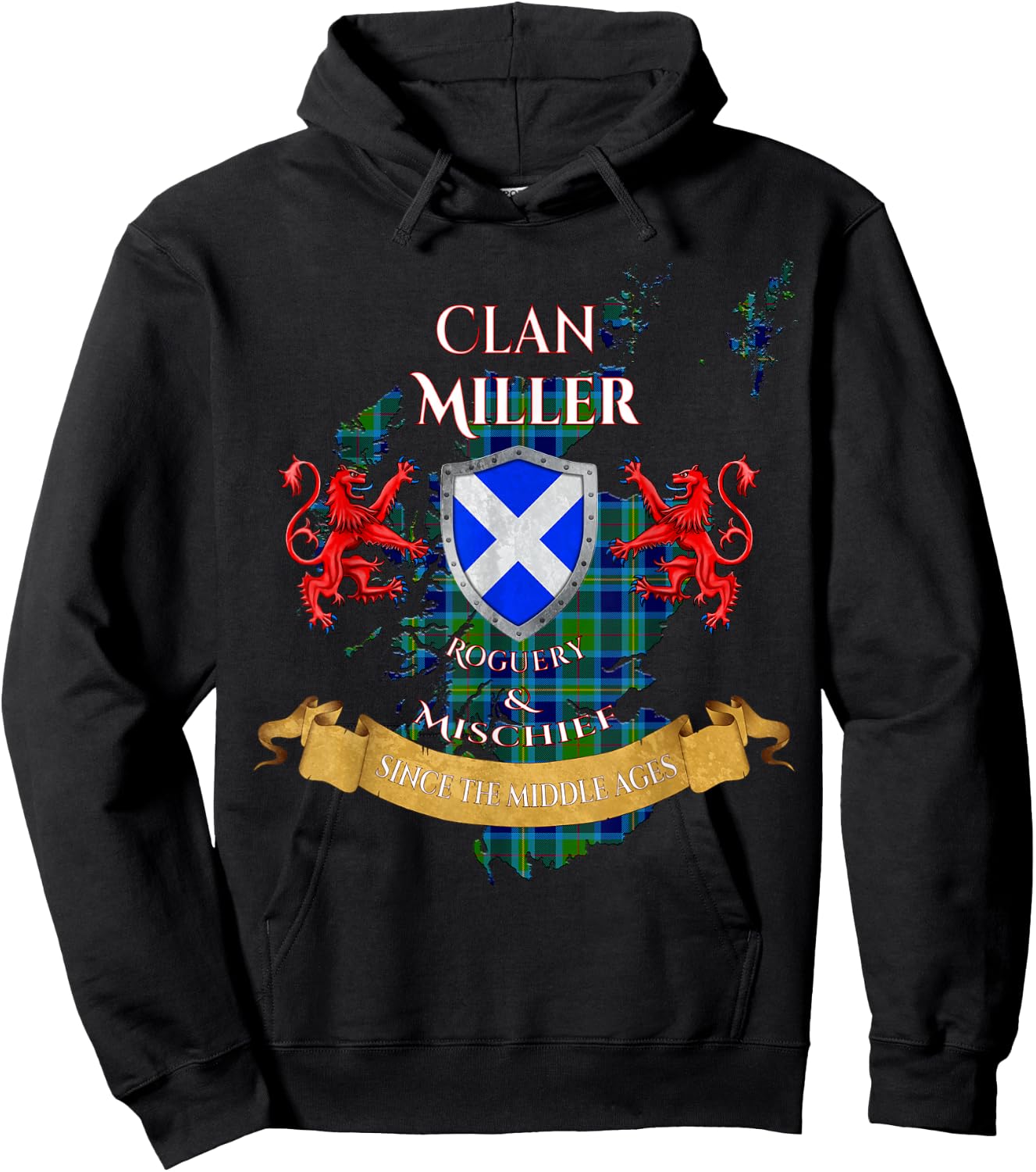 Miller Scottish Family Clan Middle Ages Mischief Hoodie - Hoodie | Black