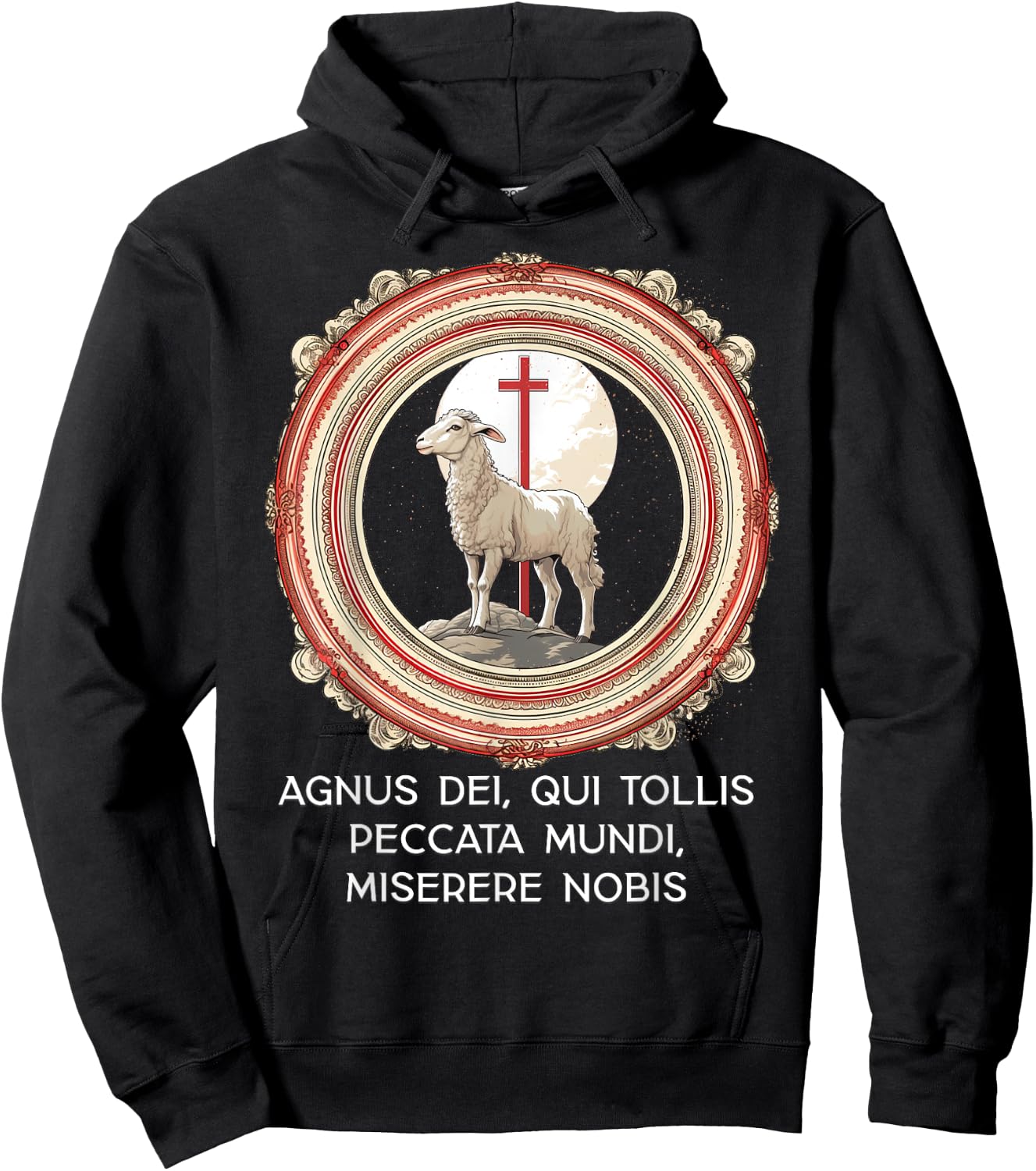 Agnus Dei Sanctus Traditional Latin Mass Catholic Hoodie - Hoodie | Black