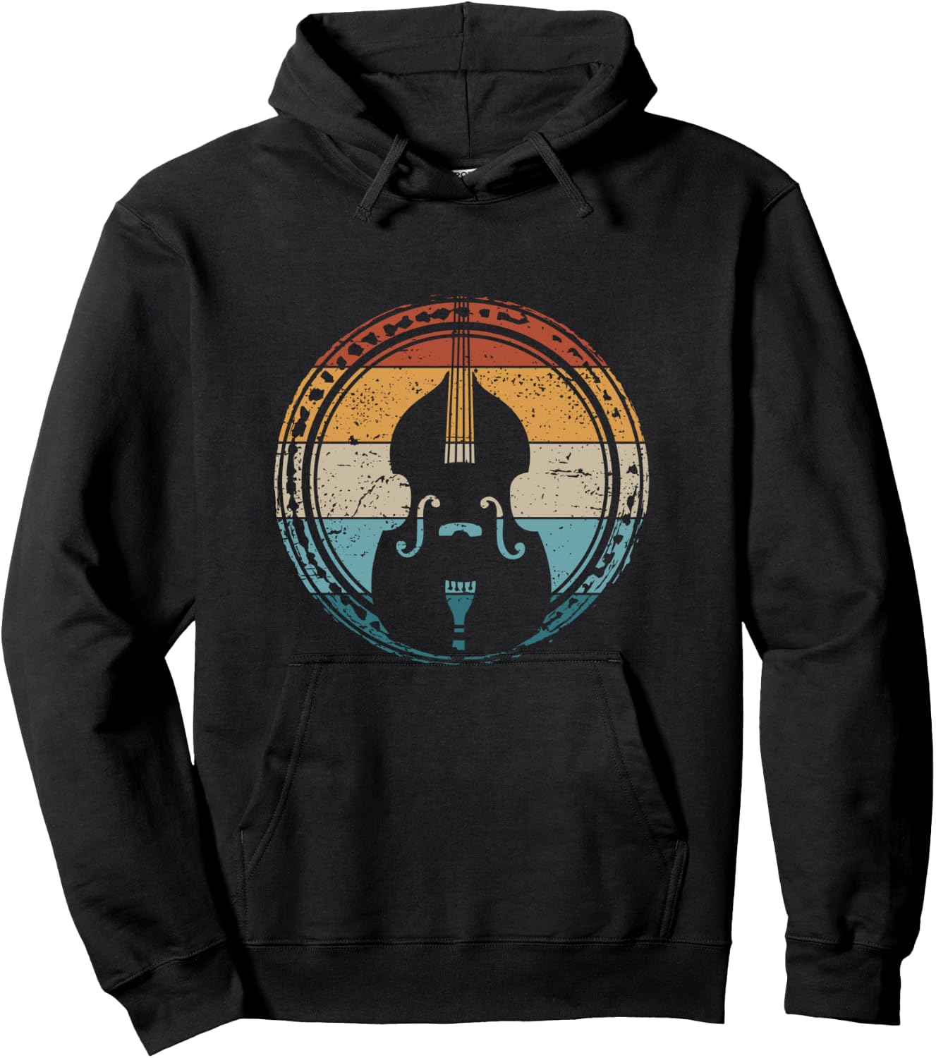 Contrabass Orchestra Upright Bass Retro Double Bass Hoodie - Hoodie | Black
