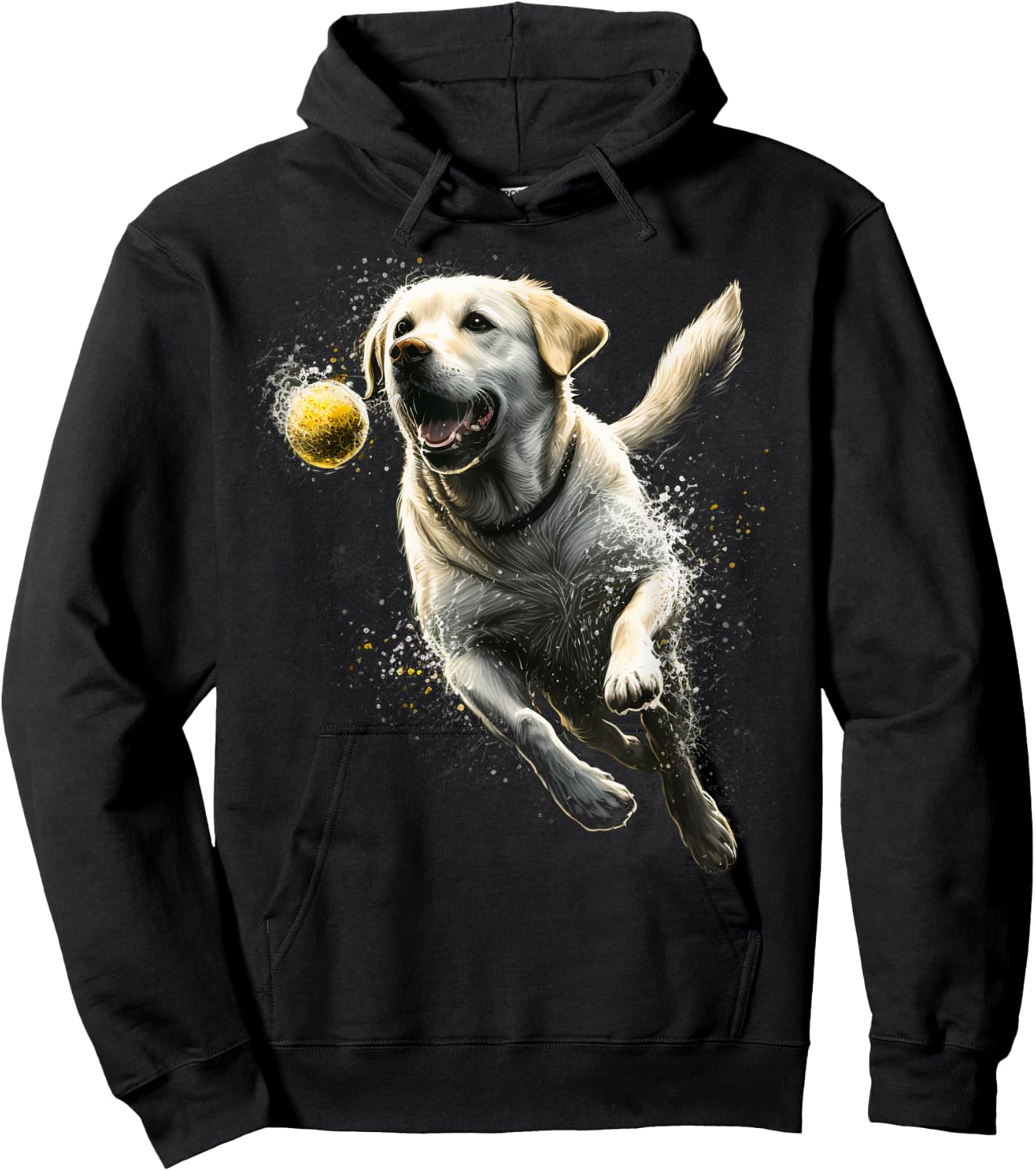 Yellow Labrador Retriever chasing a ball Labrador Retriever Hoodie - Hoodie | Black