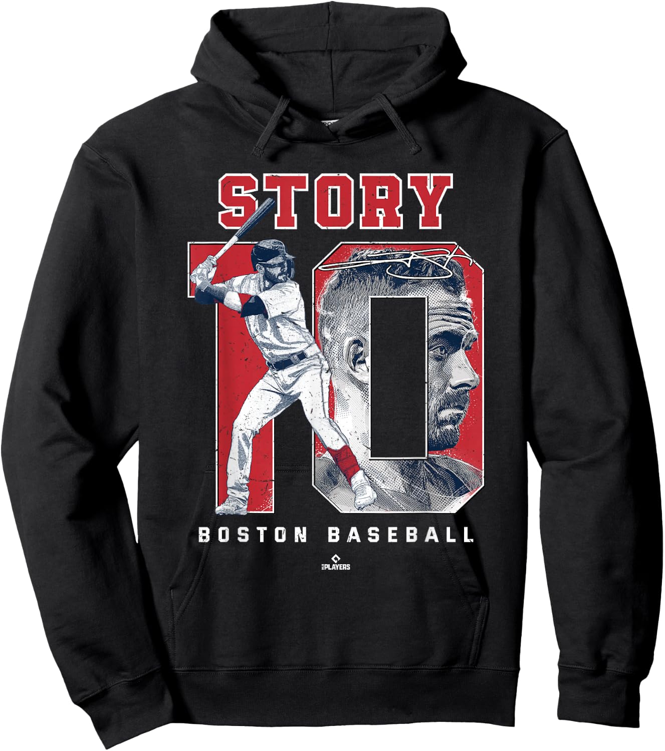 Number and Portrait Trevor Story Boston MLBPA Hoodie - Hoodie | Black