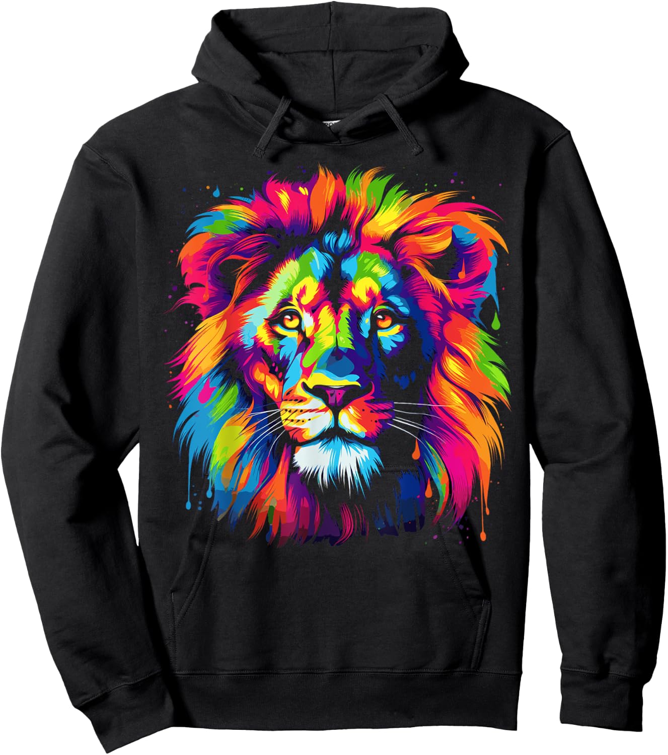 Rainbow Lion Shirt Men Women Boys Girls Hoodie - Hoodie | Black