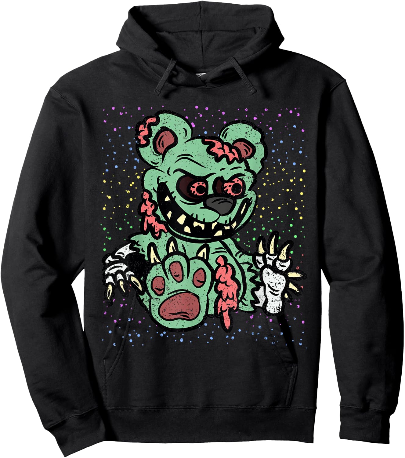 Zombie Teddy Bear Halloween Costume Scary Spooky Monster Hoodie - Hoodie | Black
