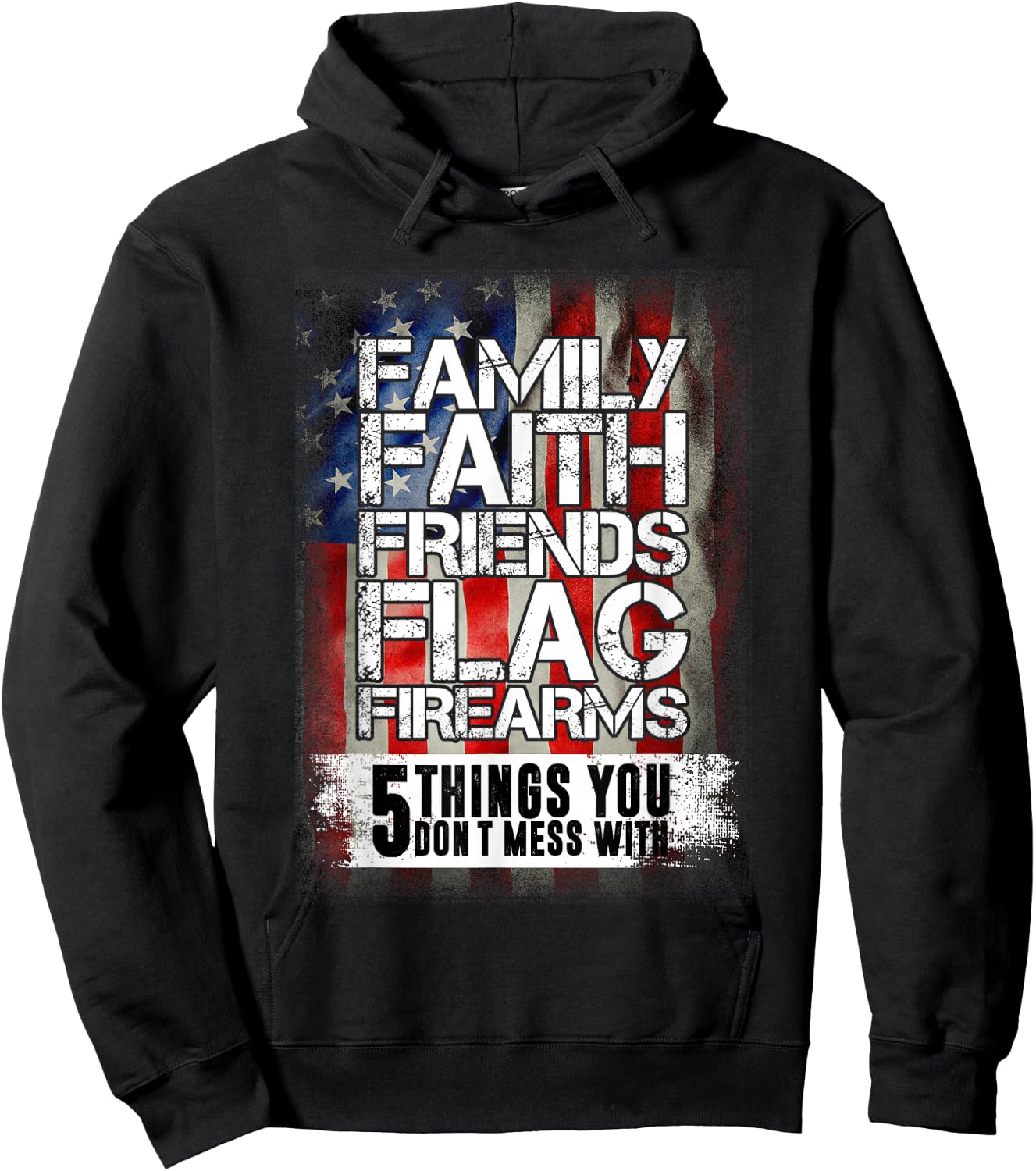 Family Faith Friends Flag Firearms Family Hoodie - Hoodie | Black