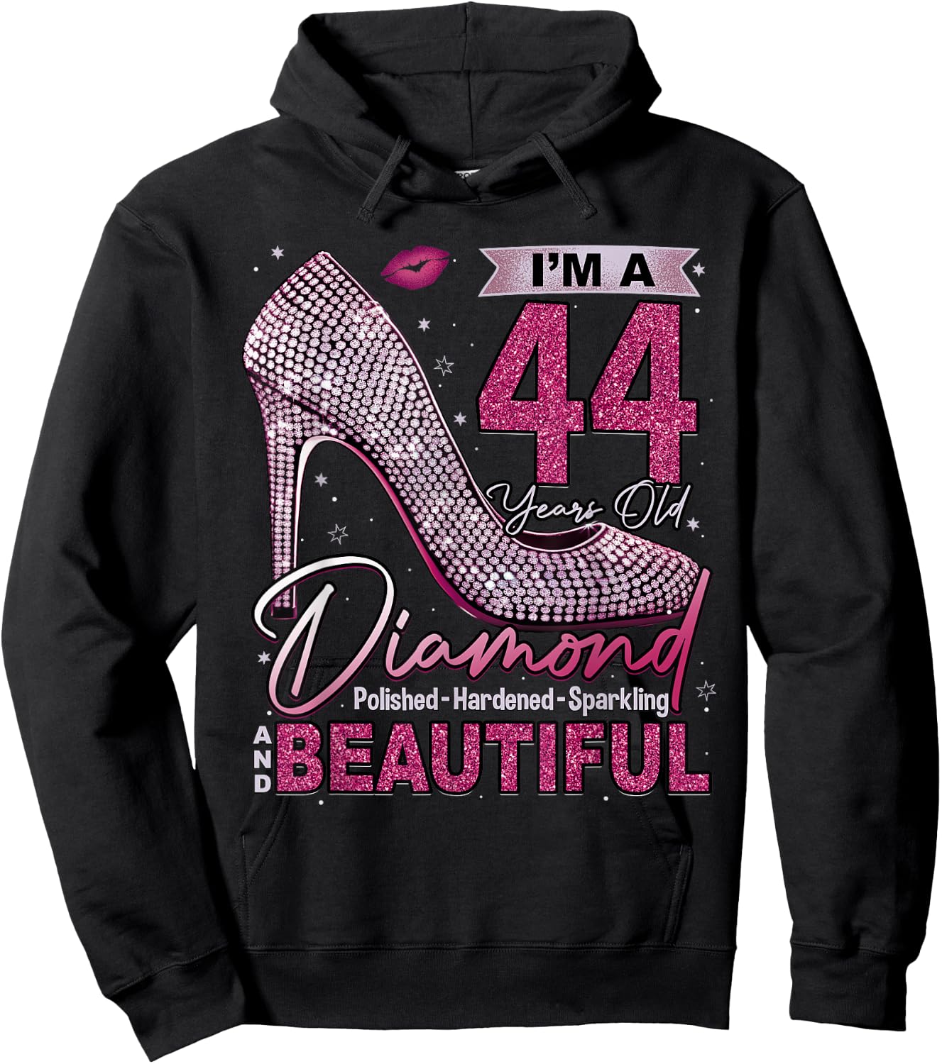 I'm A 44 Years Old Diamond, 44 and Fabulous Birthday Women Hoodie - Hoodie | Black
