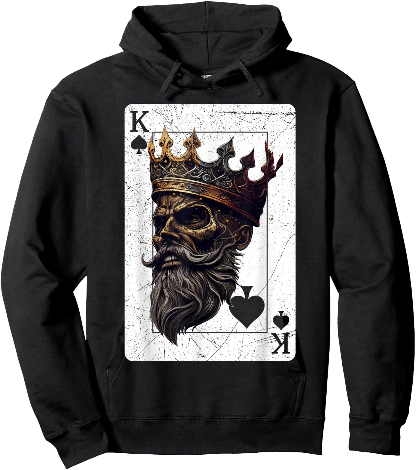 King Spades Creepy Halloween Card Game Poker Gothic Hoodie - Hoodie | Black