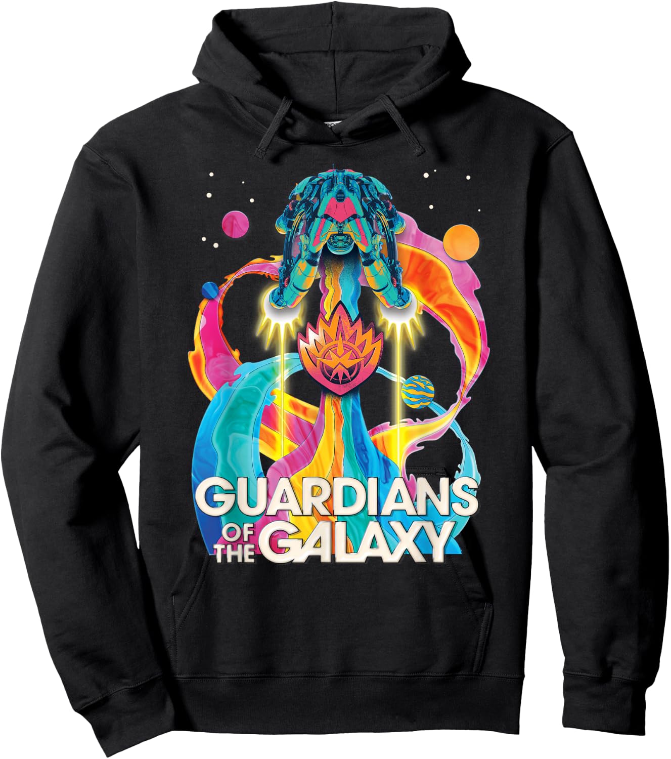 Marvel Guardians of The Galaxy Volume 3 Bowie Space Rainbow Hoodie - Hoodie | Black