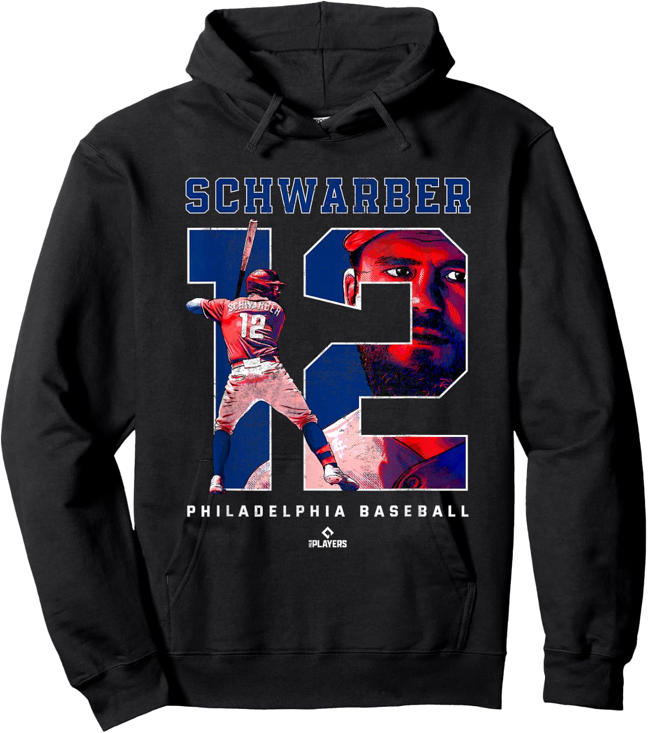Number and Portrait Kyle Schwarber Philadelphia MLBPA Hoodie - Hoodie | Black