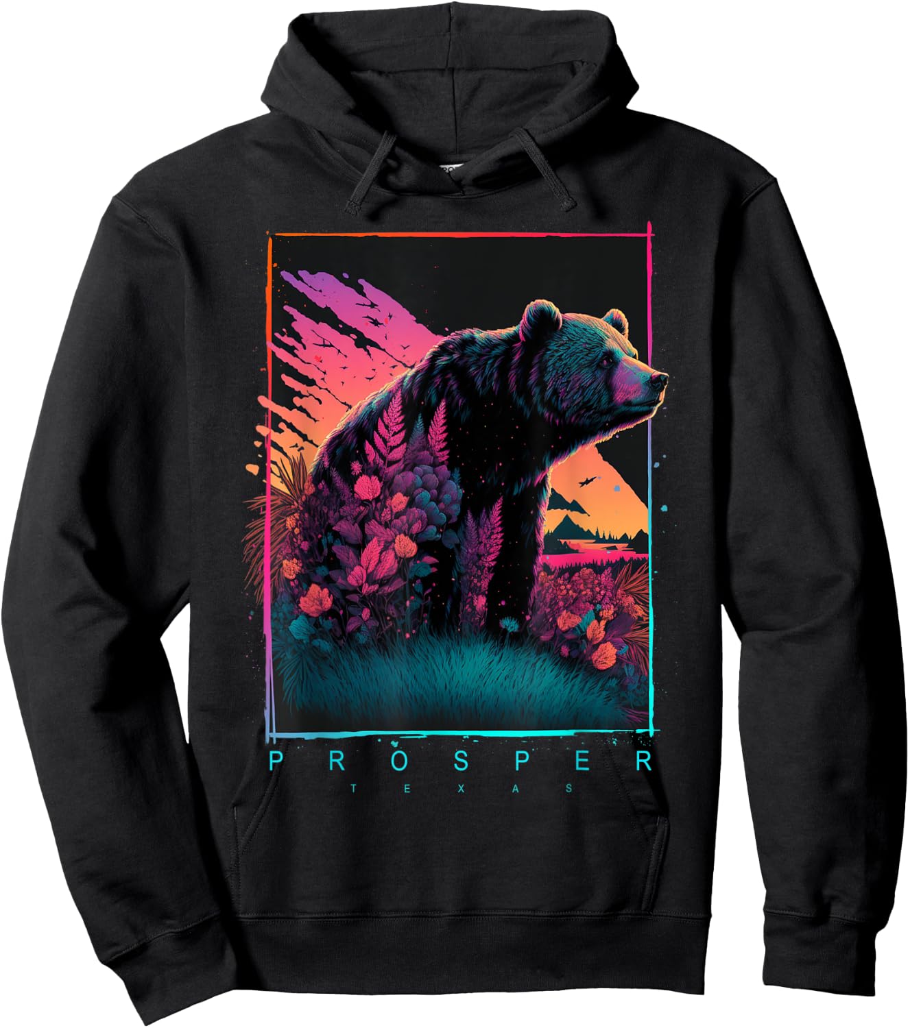 Prosper Texas Vintage Bear Hoodie - Hoodie | Black