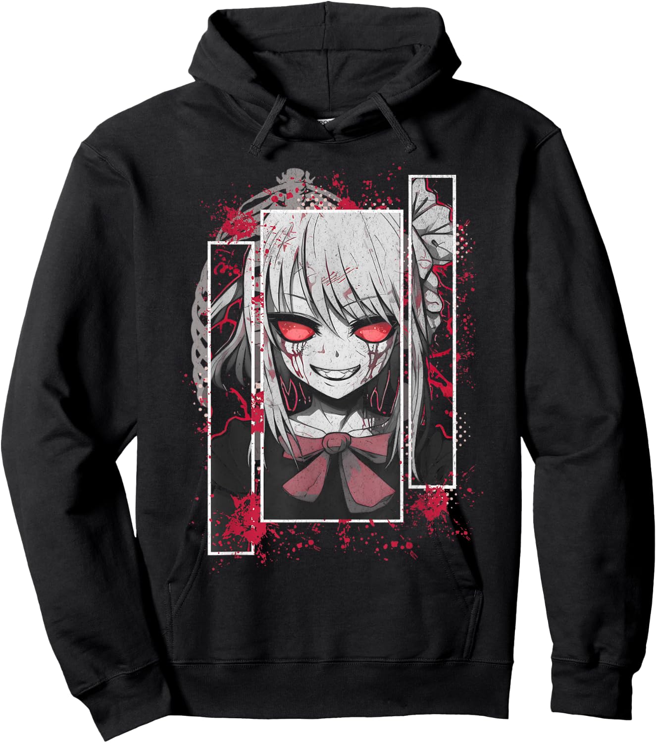 Horror Anime Yandere Menhera Demon Girl Japanese Aesthetic Hoodie - Hoodie | Black