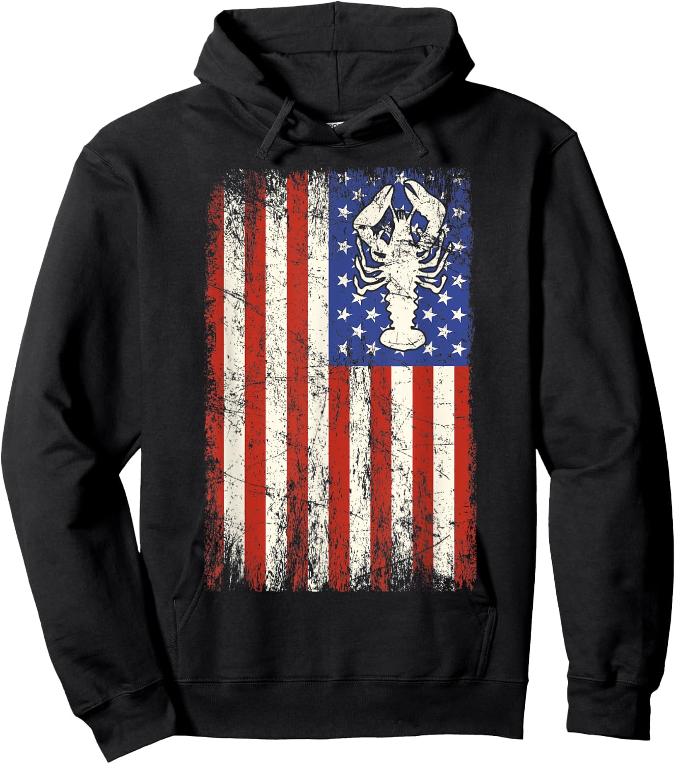 Crawfish Boil USA Flag American Crayfish Crew Festival Men Hoodie - Hoodie | Black
