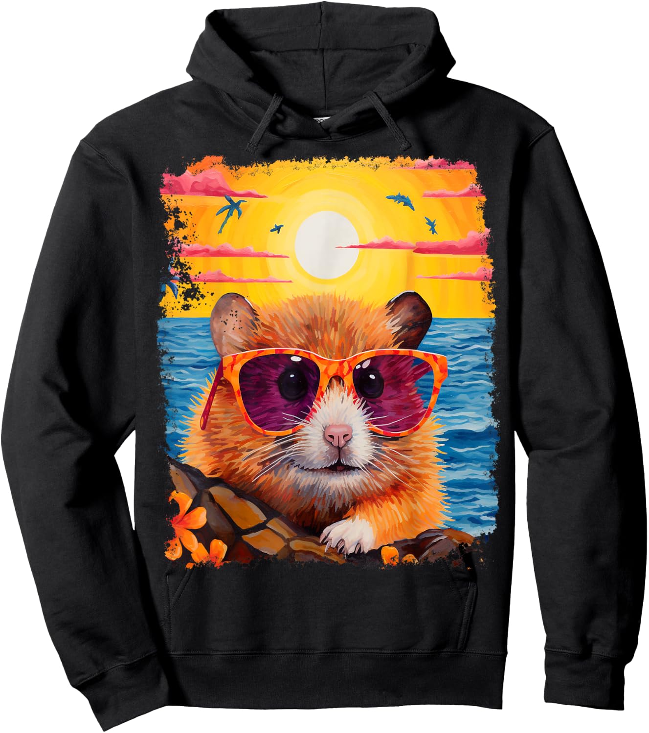Hamster Hawaiian Hoodie - Hoodie | Black