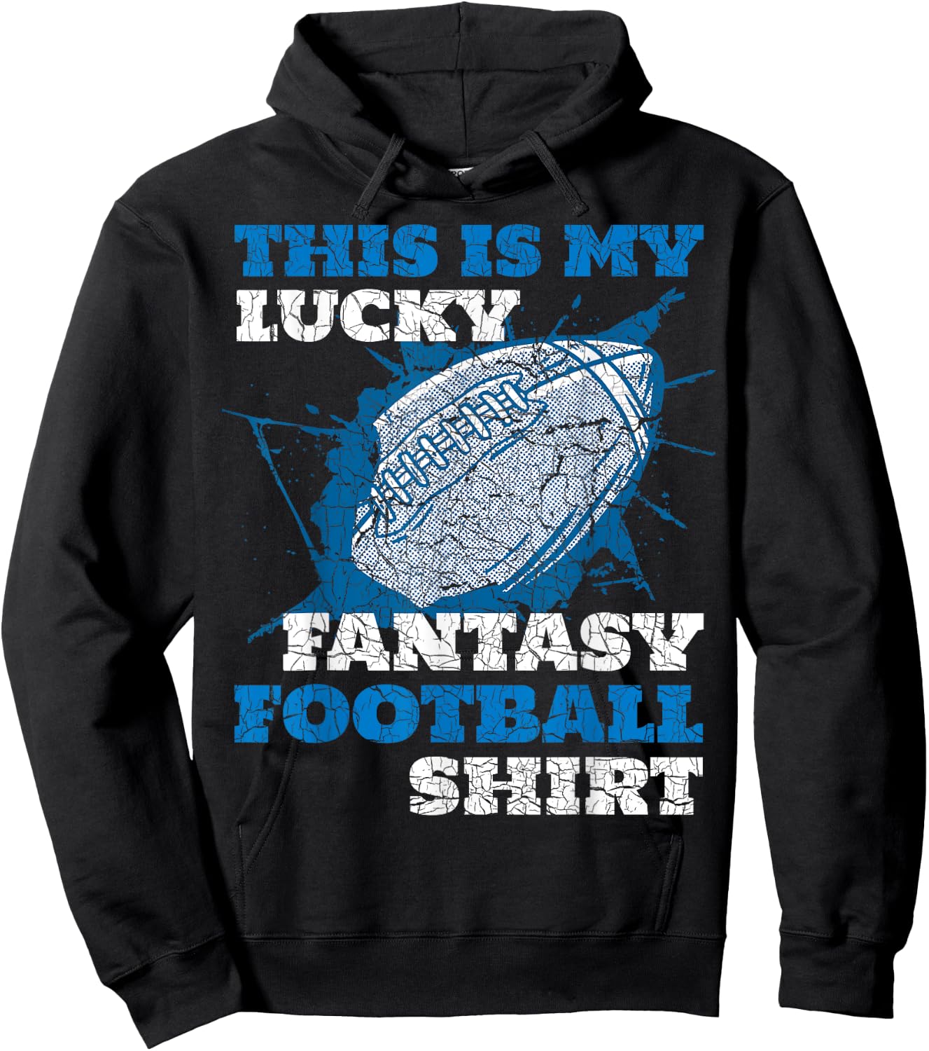 Funny This Is My Lucky Fantasy Football Shirt Hoodie - Hoodie | Black