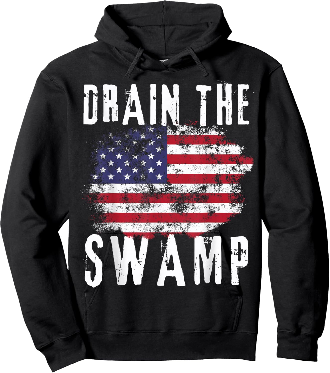 Drain The Swamp - Rustic USA Patriot 2024 Political Hoodie - Hoodie | Black