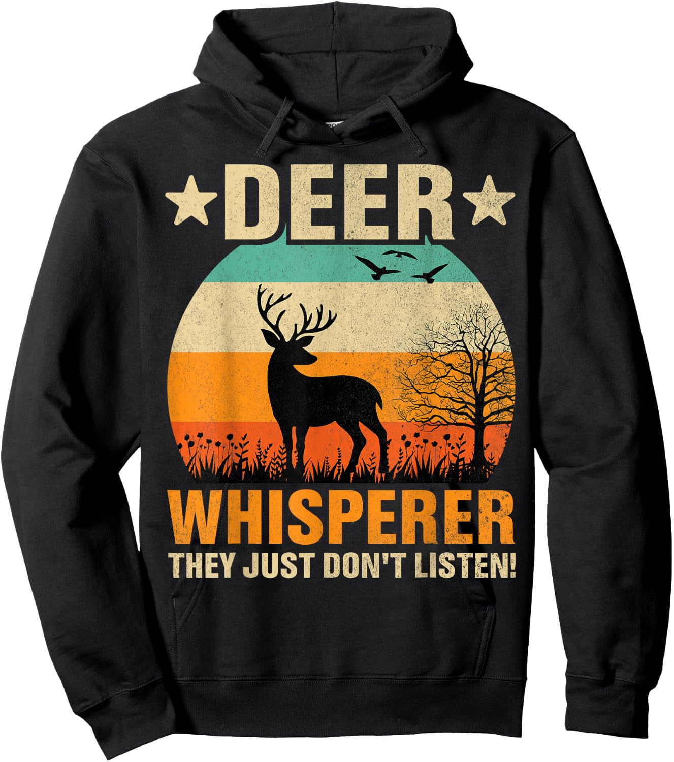 Deer Whisperer Humor Nature Wildlife Wildlife Humor Hoodie - Hoodie | Black