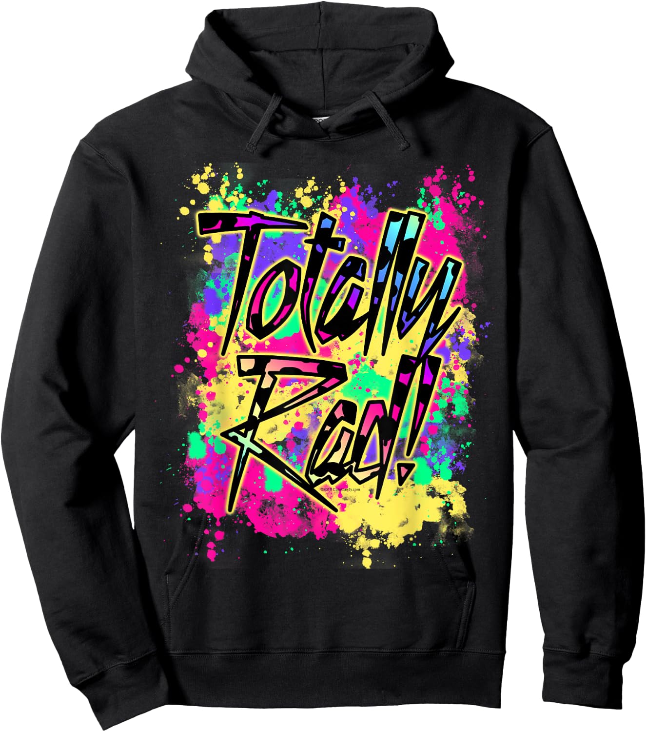 Totally Rad 80s Paint Splat 1980s Party Hoodie - Hoodie | Black