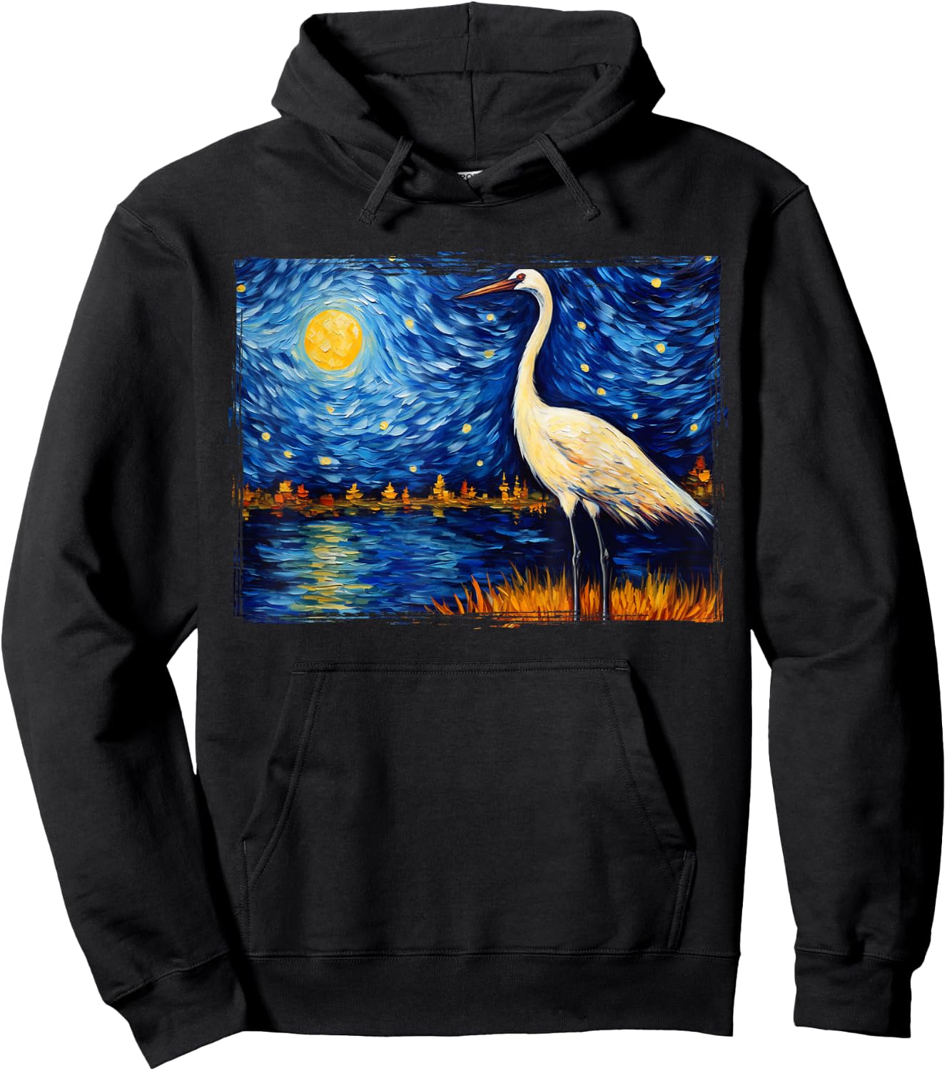 Whooping Crane Bird Hoodie - Hoodie | Black