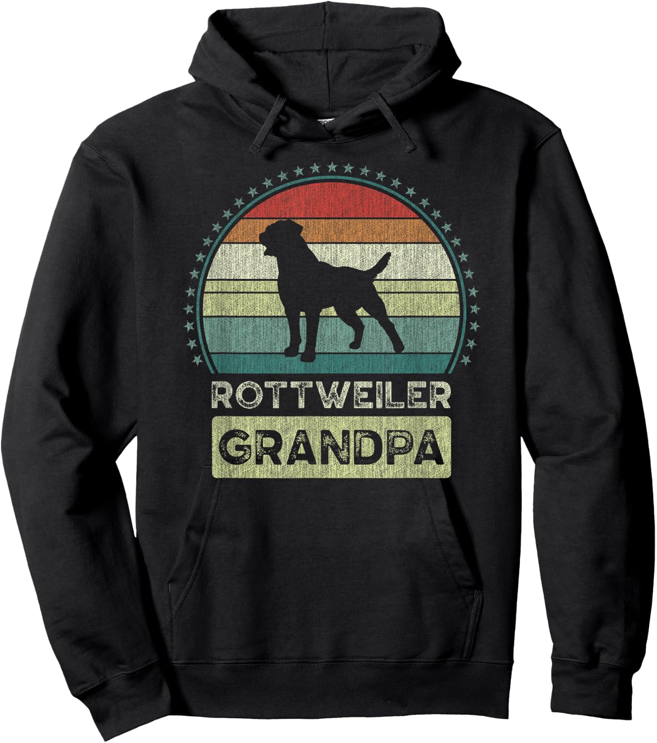 Rottweiler Grandpa, Father's Day, Rottie dog, Grandfather Hoodie - Hoodie | Black