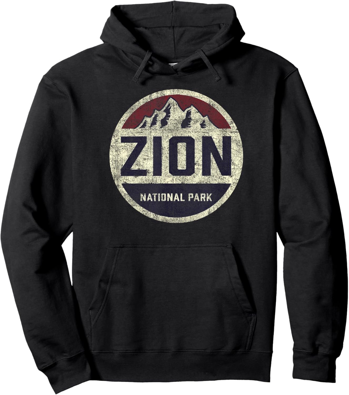 Retro Zion National Park Utah Mountain Women Men Kids Hiking Hoodie - Hoodie | Black