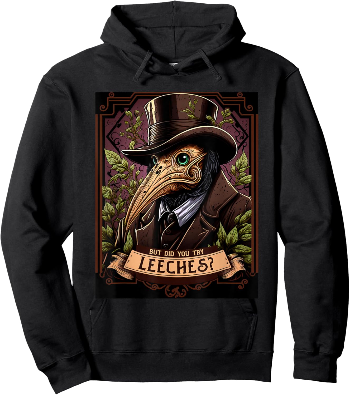 The Leech-Bearing Plague Doctor - Middle Ages Medical Retro Hoodie - Hoodie | Black