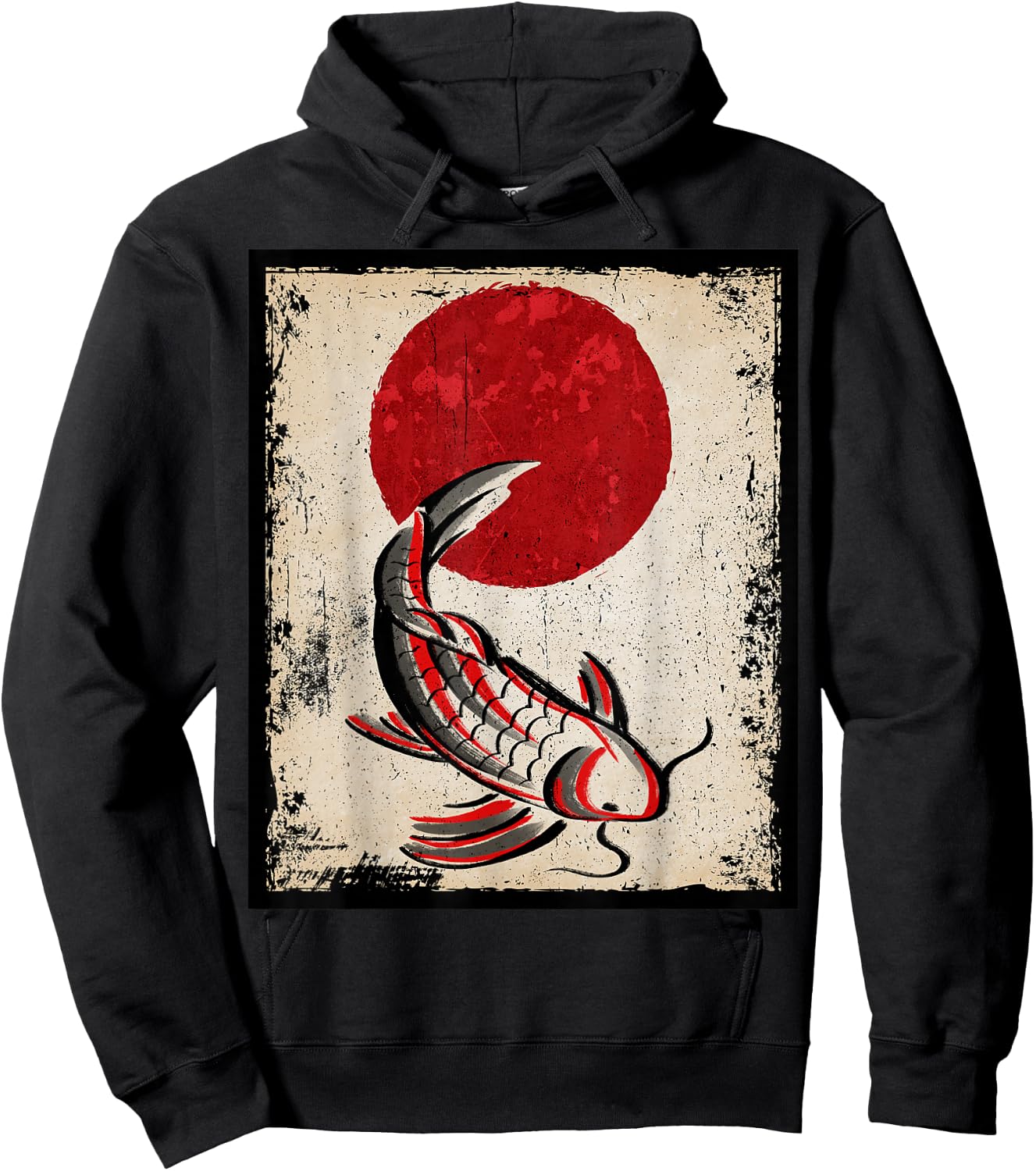 Japan koi carp fish Japanese Art Retro Hoodie - Hoodie | Black