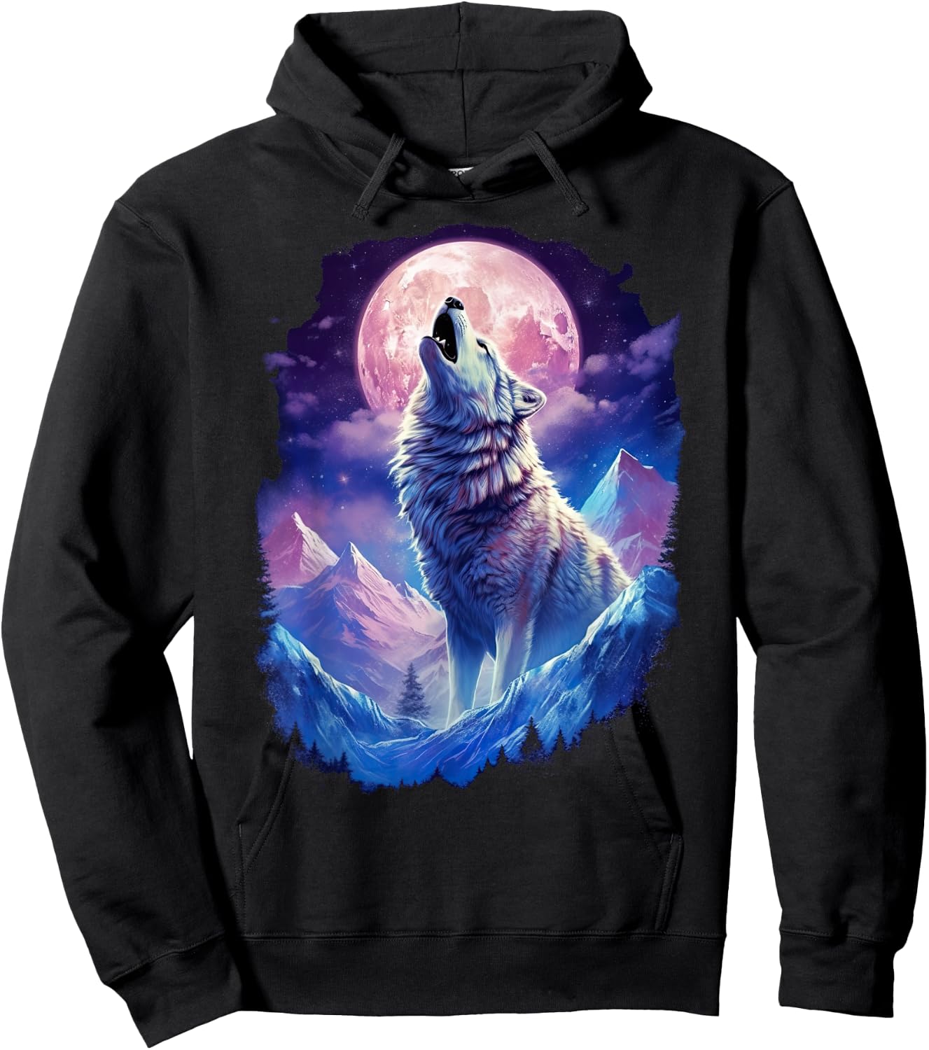 Wolf Moon Howling Funny Wolves pack of wolves Hoodie - Hoodie | Black