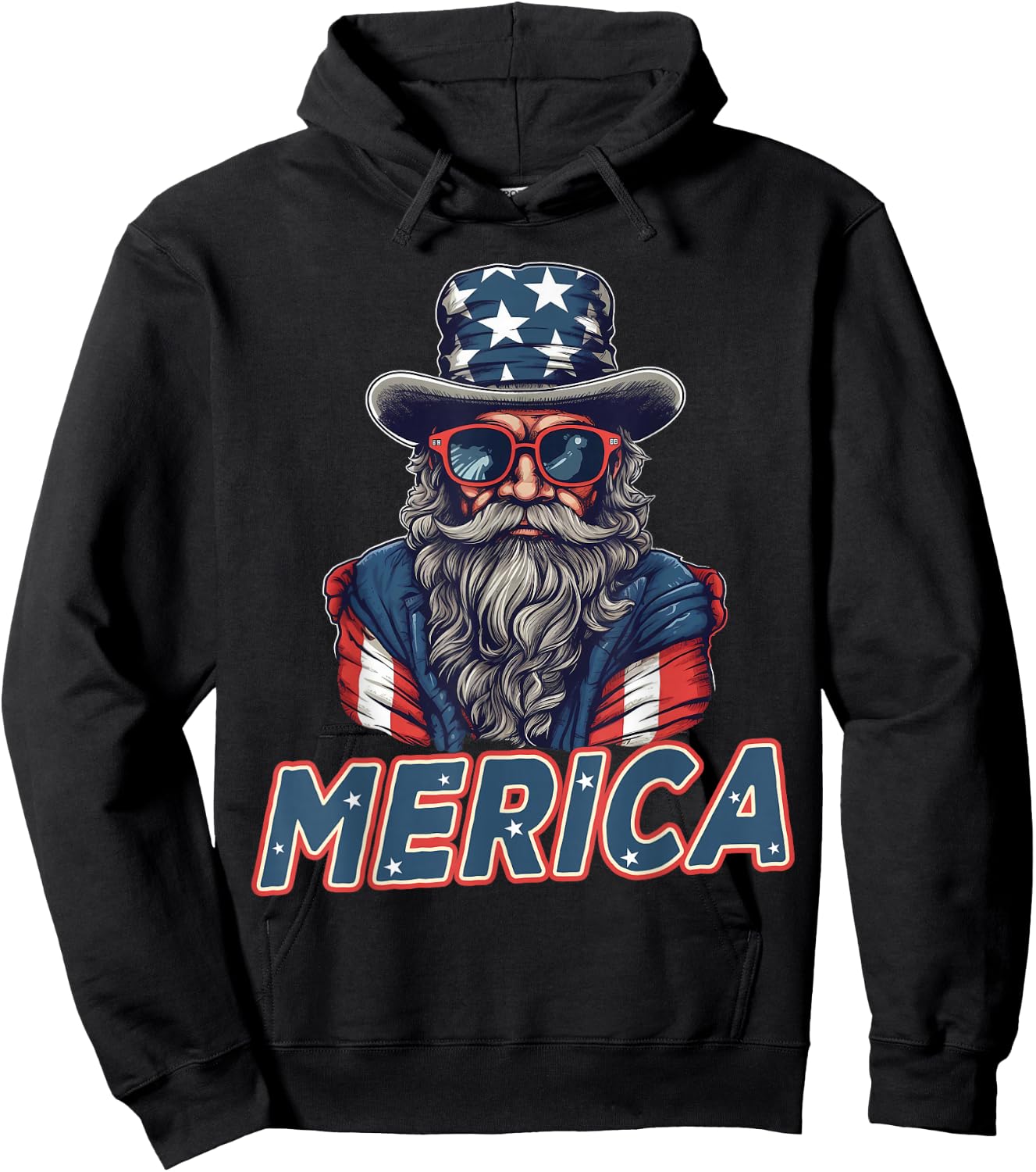 USA American Flag Patriotic 4th of July Hoodie - Hoodie | Black
