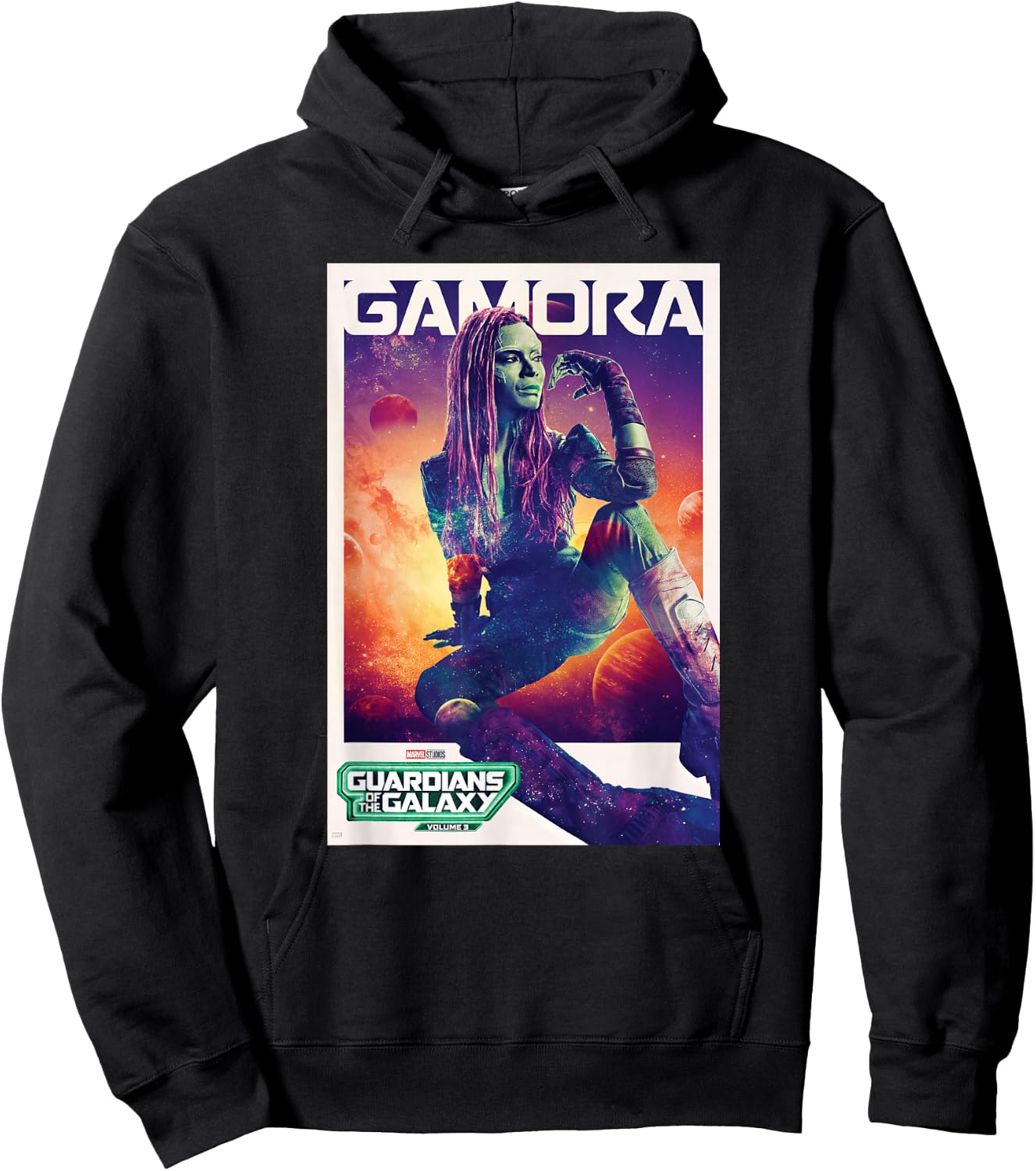 Marvel Guardians of The Galaxy Volume 3 Gamora Poster Hoodie - Hoodie | Black