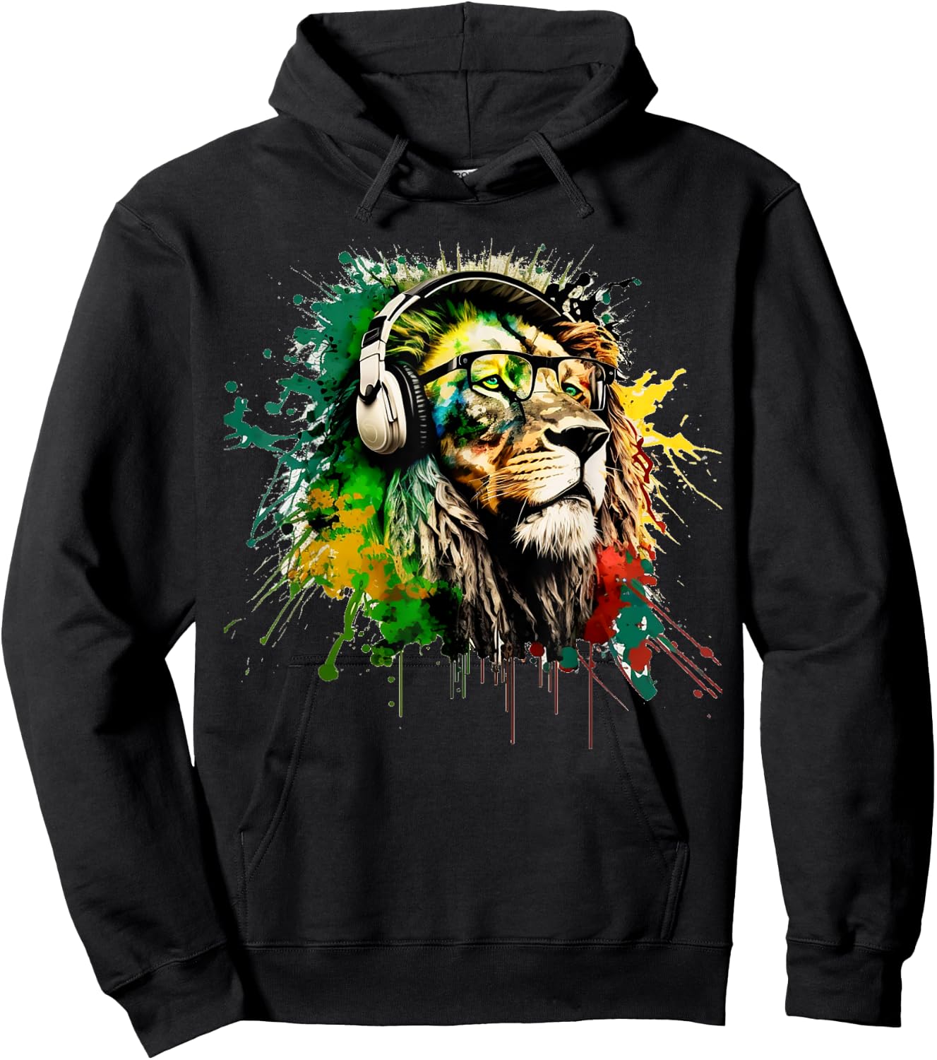 Rasta Lion Stylish Rastafari Design Reggae & Jamaica Vibes Hoodie - Hoodie | Black