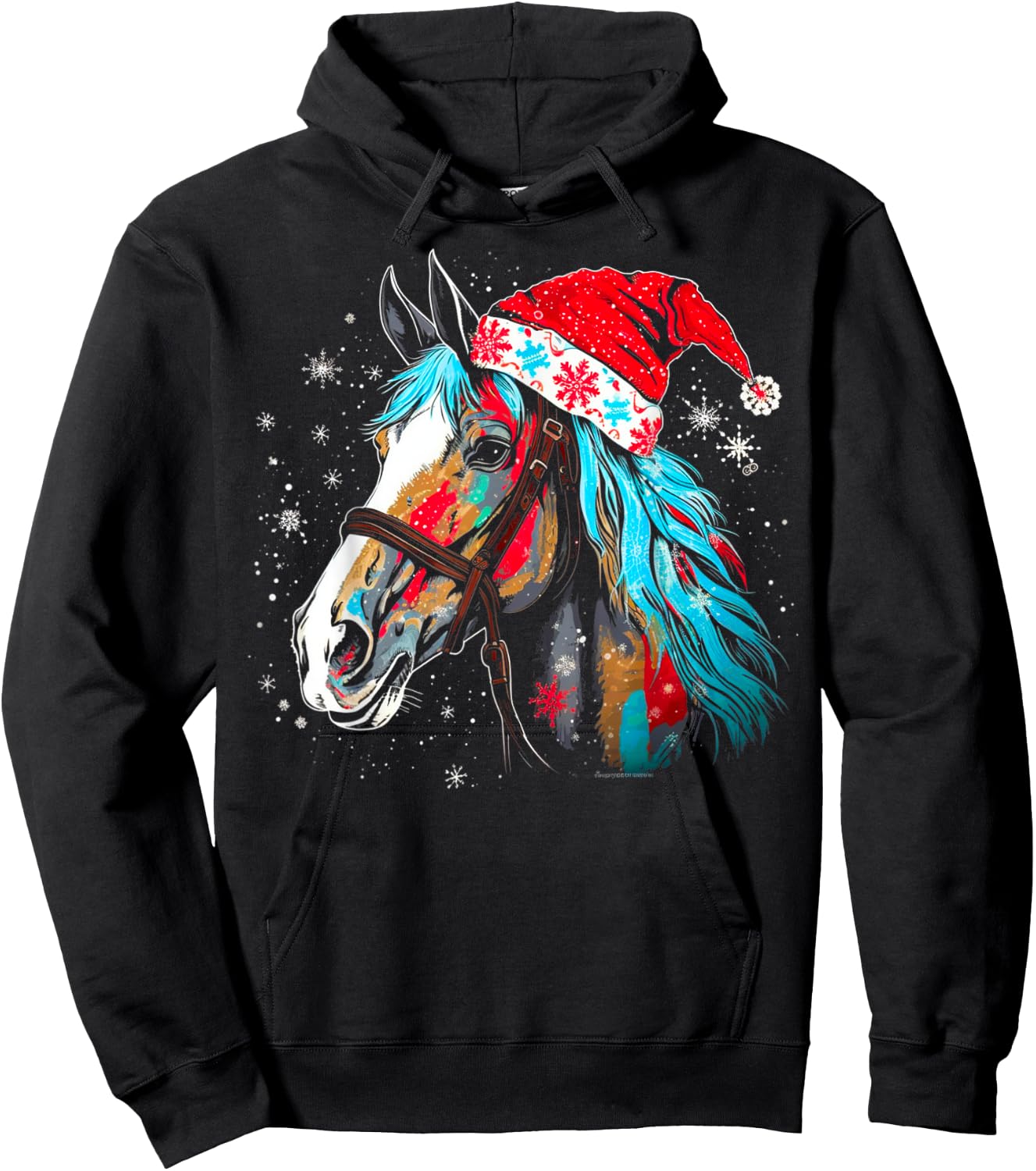 Christmas Horse Hoodie - Hoodie | Black