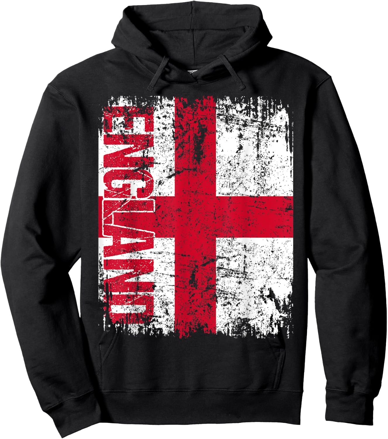 ENGLAND Flag Vintage Distressed ENGLAND Hoodie - Hoodie | Black