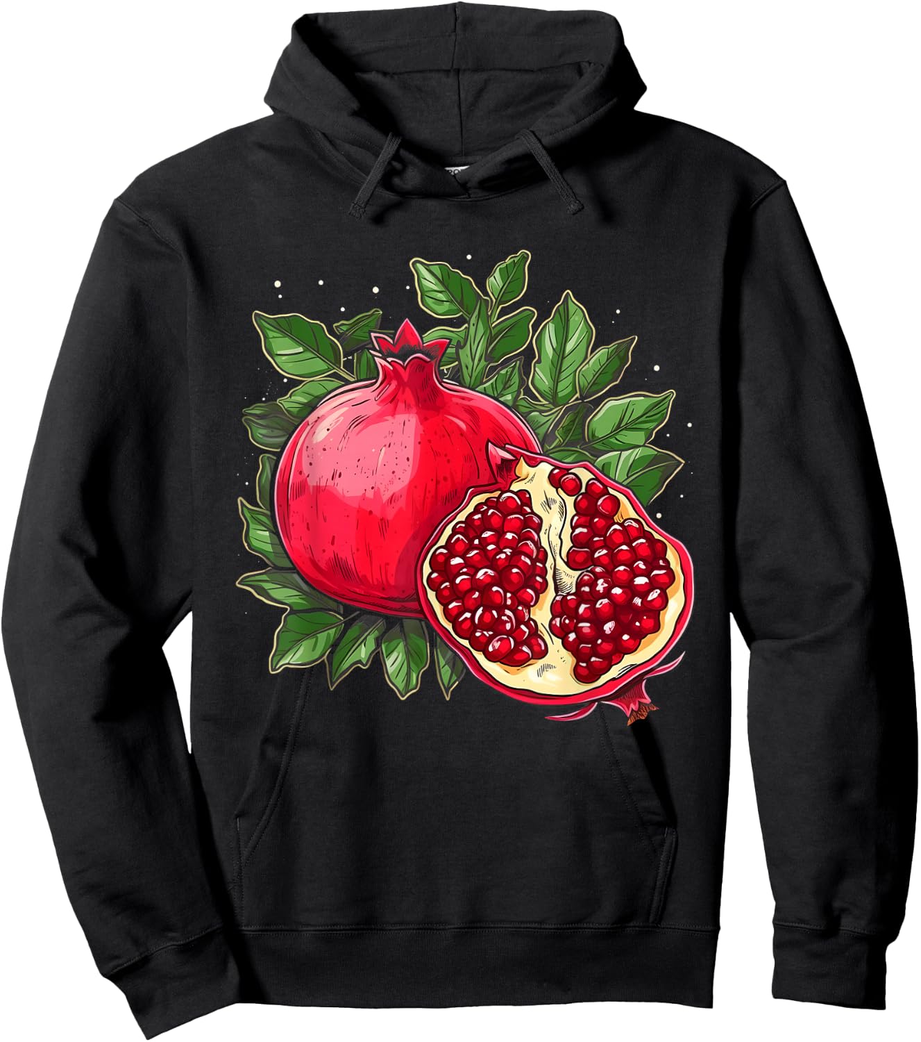 Retro Style Pomegranate Hoodie - Hoodie | Black