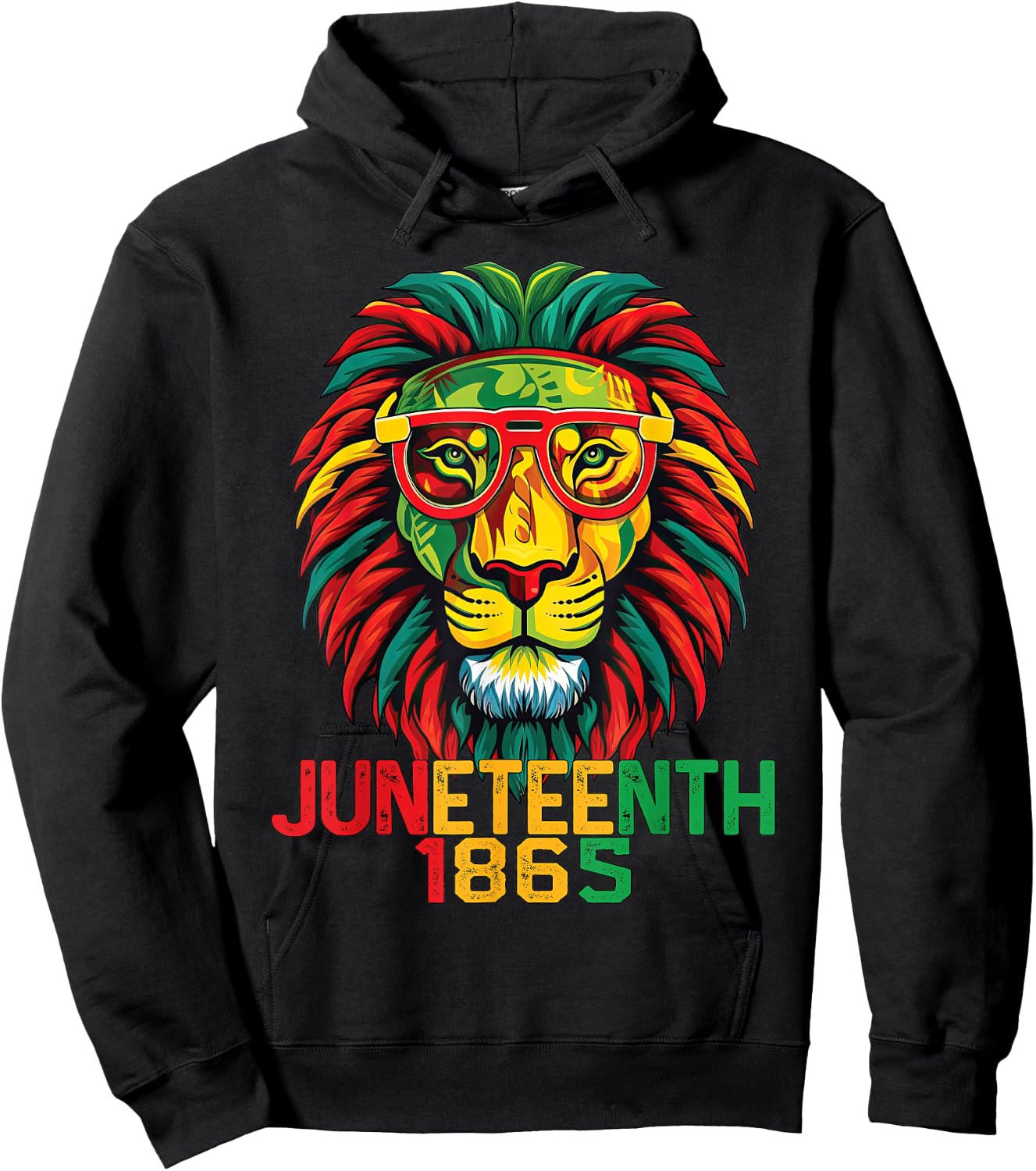 Lion Juneteenth 1865 Black History African American Flag Women Girls Kids Men Hoodie - Hoodie | Black