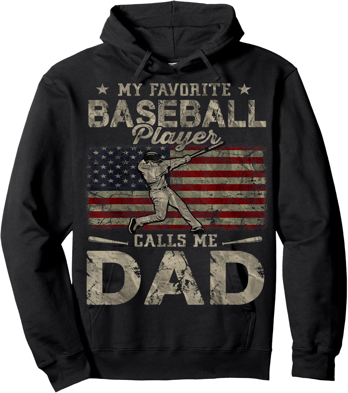 My Favorite Baseball Player Calls Me Dad Father's Day Hoodie - Hoodie | Black