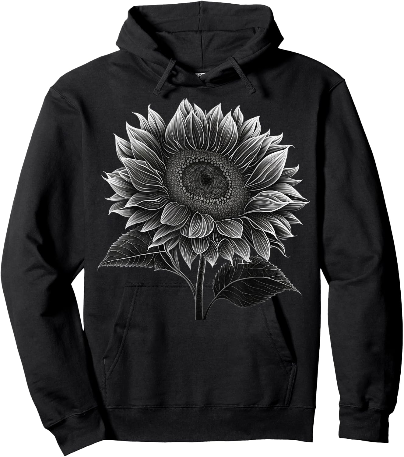 Sunflowers lover on black and white Sunflower Hoodie - Hoodie | Black