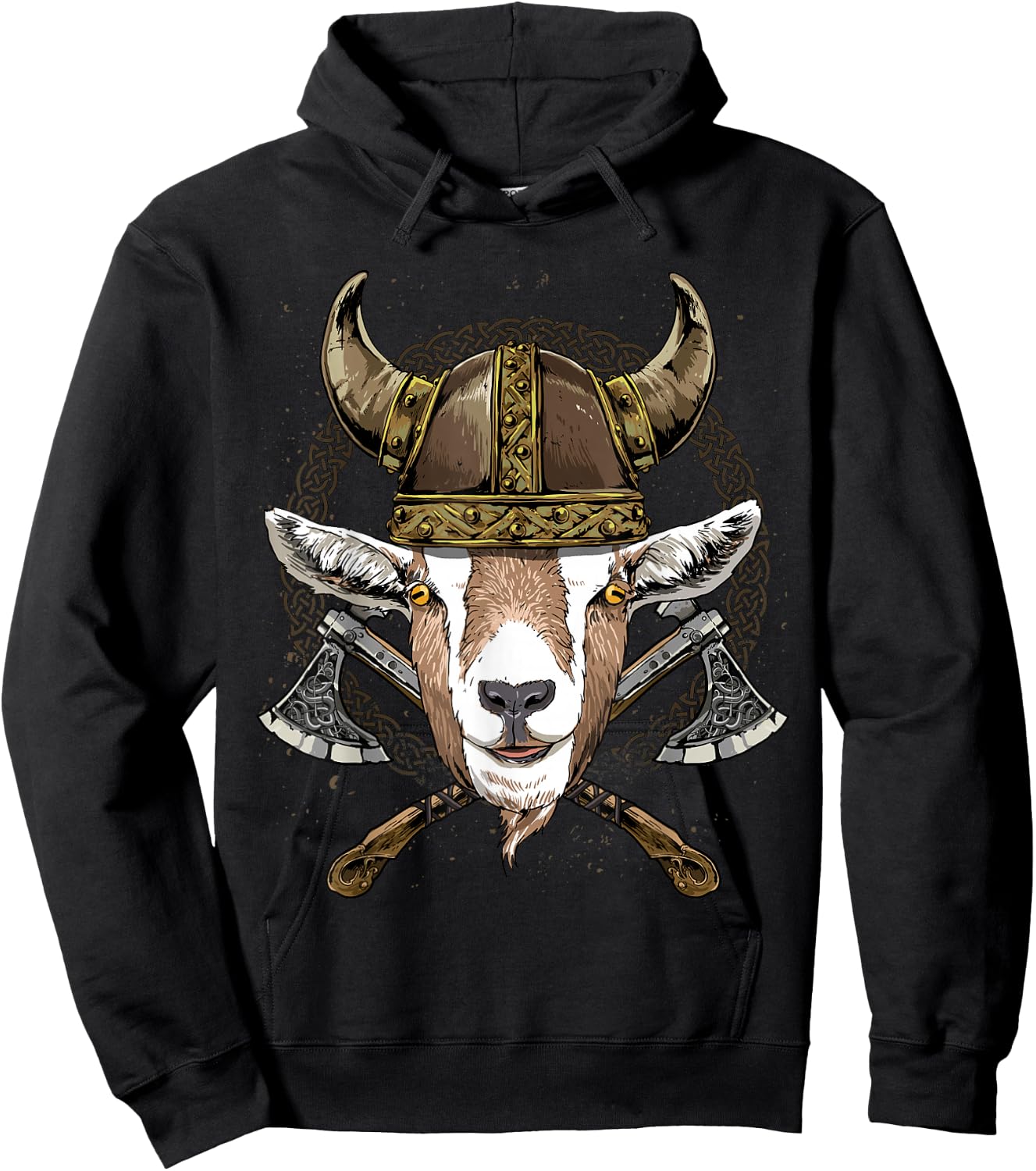 Viking Goat Renaissance Medieval Norse Pagan Valhalla Farmer Hoodie - Hoodie | Black