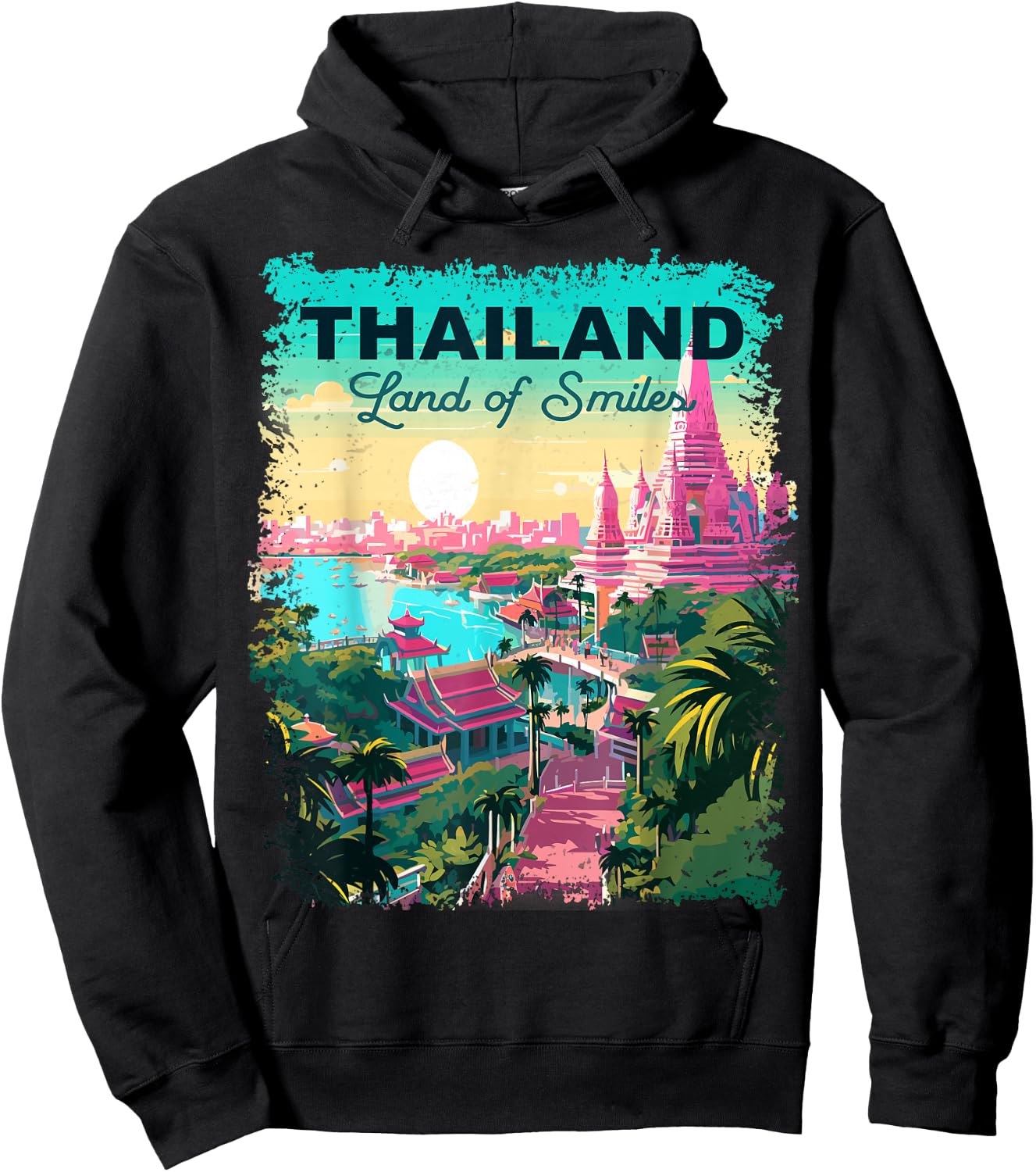 Thailand Vacation Vintage Hoodie - Hoodie | Black
